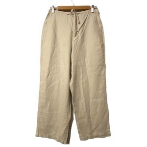 Eddie Bauer High‎ Waist Button Up/Tie Linen Pants 8